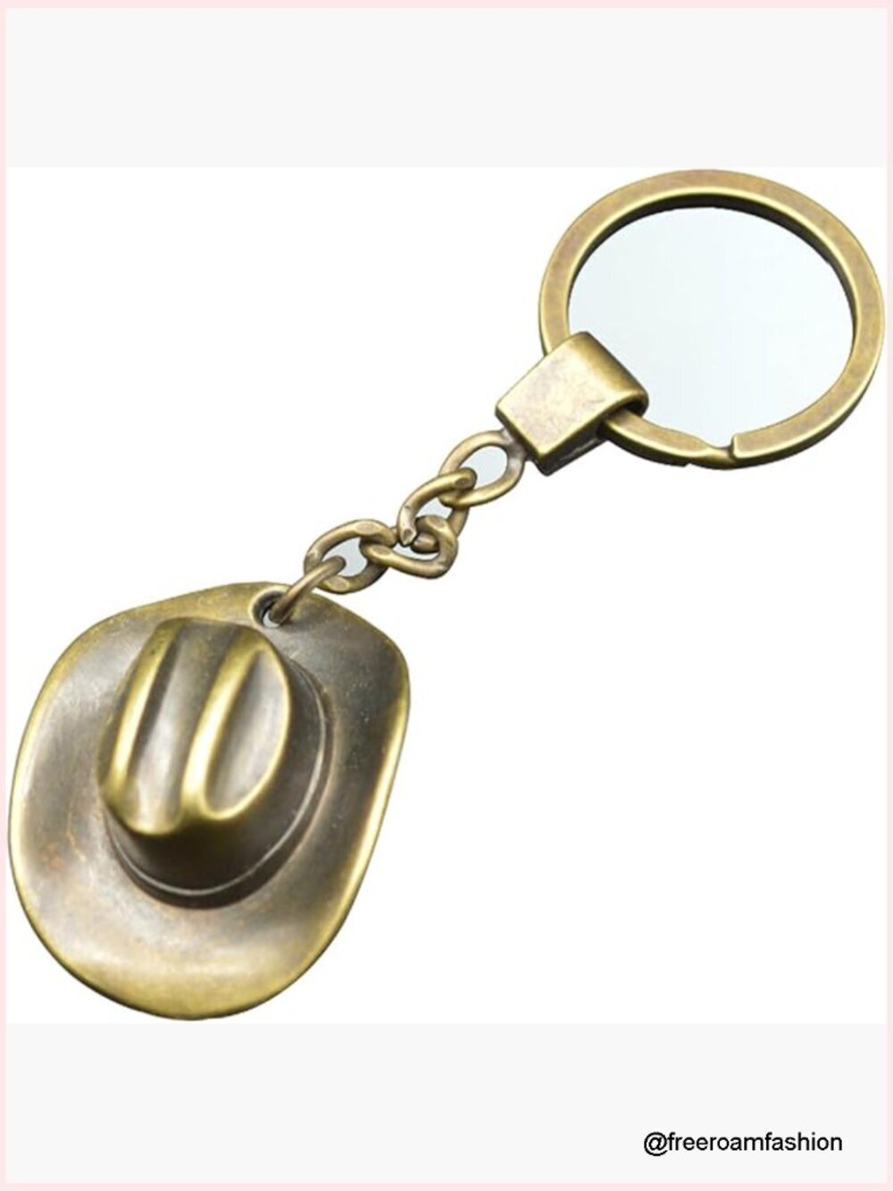 Cowboy Hat Metal Keychain Key Ring for Purse Backpack Car Decoration